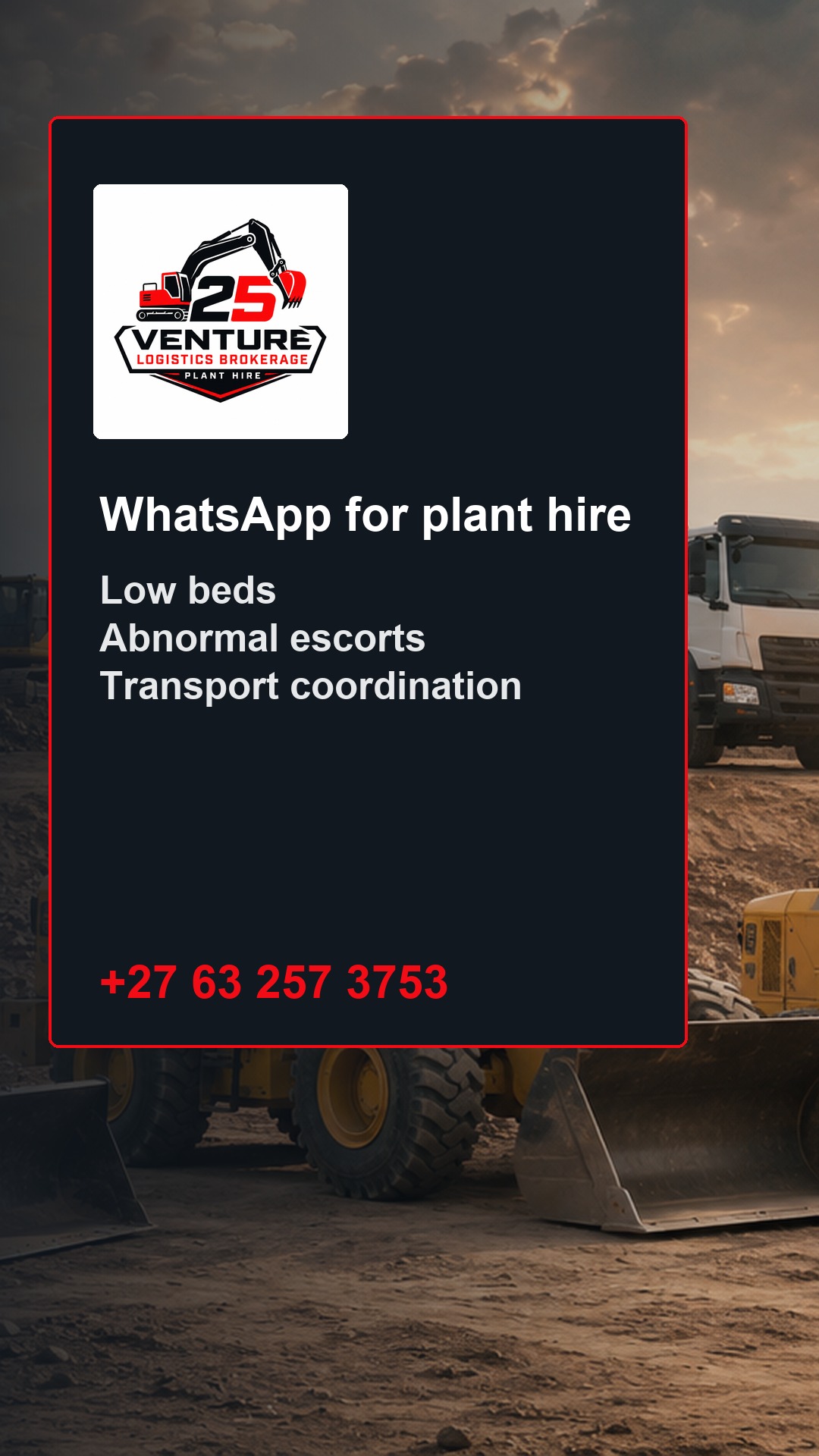 25 Venture WhatsApp status advert